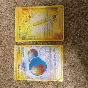 Pokémon Secret Rare Lot x2: Ordinary Rod & Rapid Strike Energy